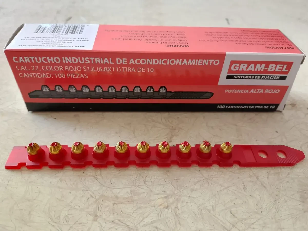 Cartucho De Tira Rojo Cal 27 Yht Gram-bel
